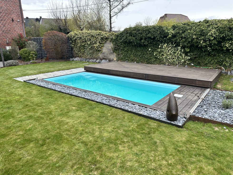 Piscine container réalisée par notre atelier : enterrée 6 m